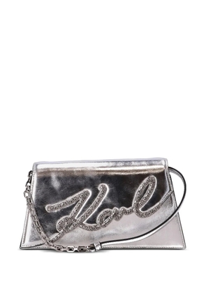 Karl Lagerfeld K/Signature 2.0 metallic shoulder bag - Silver