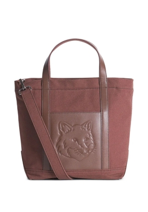 Maison Kitsuné small Fox Head tote bag - Brown