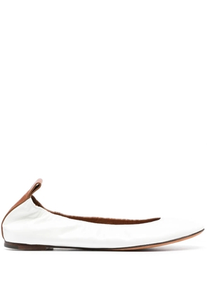 Lanvin patent leather ballerina shoes - White