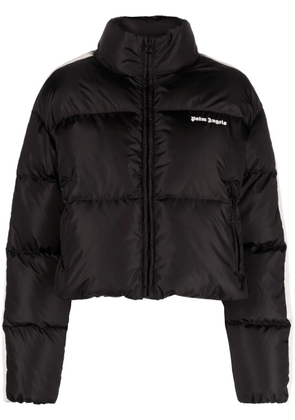 Palm Angels logo-embroidered puffer jacket - Black