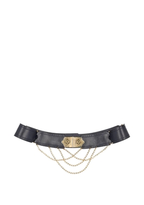 Pirovano Vintage leather chain belt - Blue