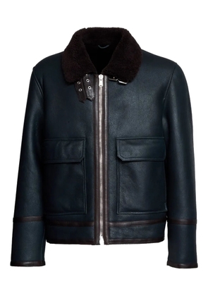 DONDUP shearling-collar leather jacket - Black