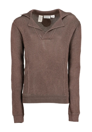 Gianfranco Ferré Pre-Owned Knitted pointed-collar sweater - Brown