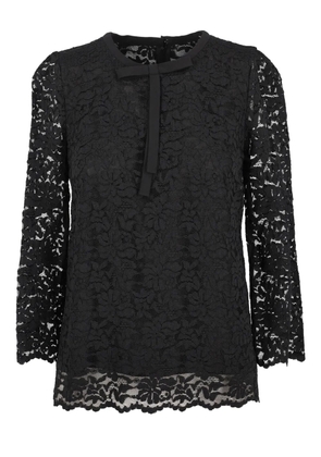 Dolce & Gabbana Pre-Owned lace-overlay bow-detailing blouse - Black
