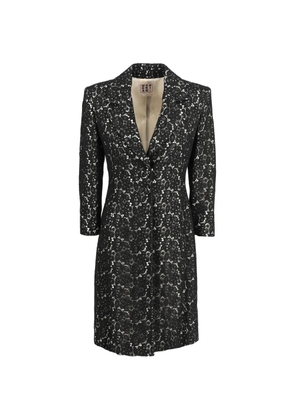 Mondrian lace floral coat - Black
