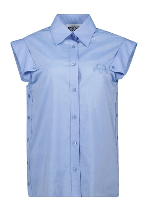Moschino embroidered-logo shirt - Blue
