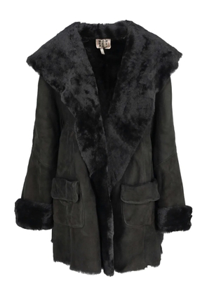 Mondrian shearling open-front jacket - Black