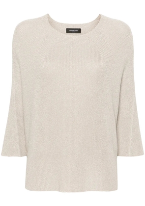 Fabiana Filippi metallic-threading batwing-sleeves jumper - Neutrals