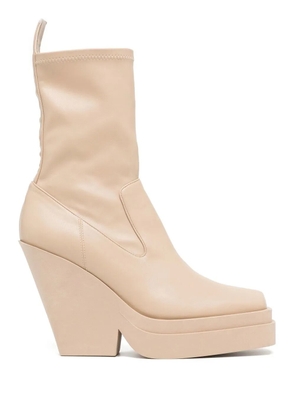GIABORGHINI Texan 120mm tapered-heel ankle boots - Neutrals