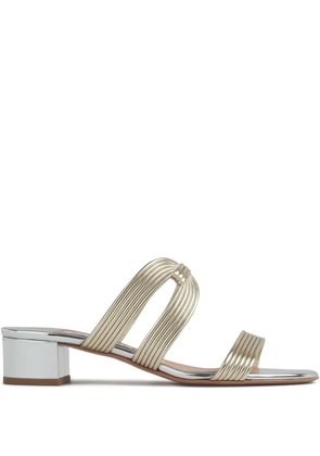 Aquazzura ribbed-strap metallic sandals - Gold