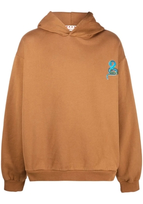 Marni snake graphic print hoodie - Brown