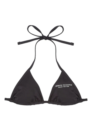 Armani Exchange logo-print bikini top - Black