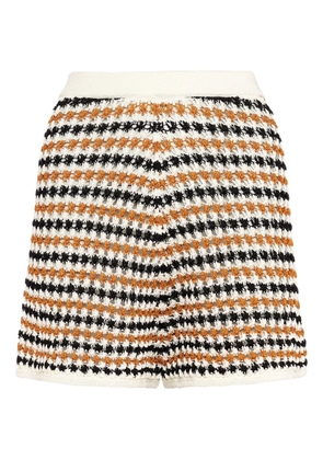 ERES Disco striped crochet shorts - White