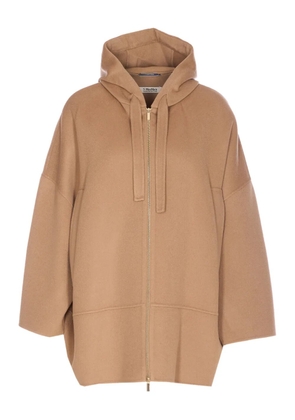 'S Max Mara zip-up hooded coat - Neutrals