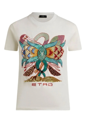 ETRO embellished floral-print T-shirt - White