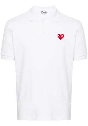Comme Des Garçons Play Heart-patch piqué polo shirt - White
