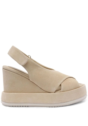 Paloma Barceló suede platform sandals - Neutrals