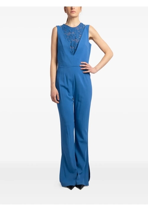 PINKO lace insert flared jumpsuit - Blue