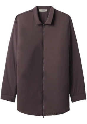FEAR OF GOD ESSENTIALS logo-embossed zip-up shirt jacket - Purple