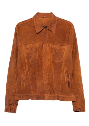 Giorgio Brato washed leather jacket - Brown