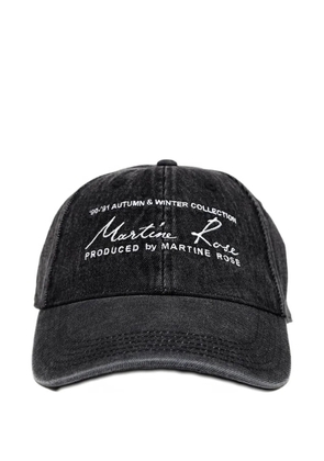 Martine Rose embroidered-logo washed denim cap - Black