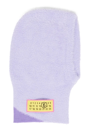 MM6 Maison Margiela Numbers-motif textured balaclava - Purple