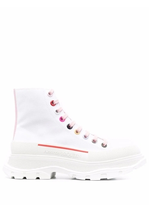 Alexander McQueen Tread Slick ankle lace-up sneakers - White