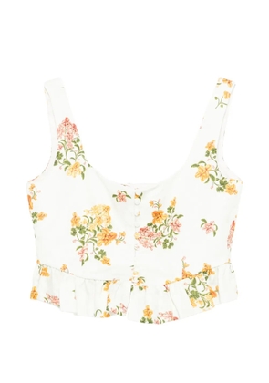 Agua By Agua Bendita Eslabon Cordillera floral-print corset top - White
