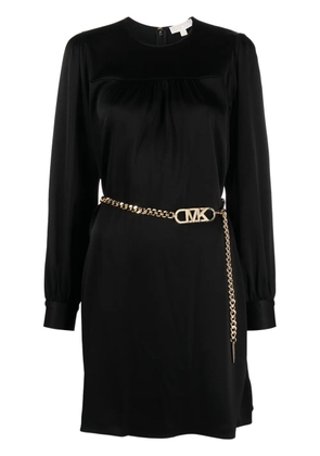 Michael Michael Kors belted satin-finish minidress - Black