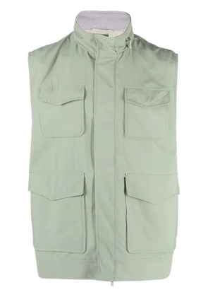 Eleventy high neck vest - Green