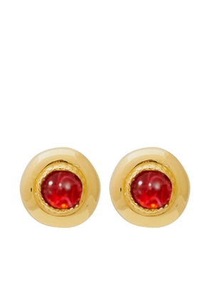 Kenneth Jay Lane ruby-embellished earrings - Gold