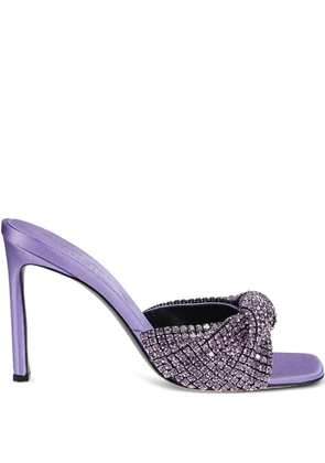 Sergio Rossi 115mm crystal-embellished satin sandals - Purple