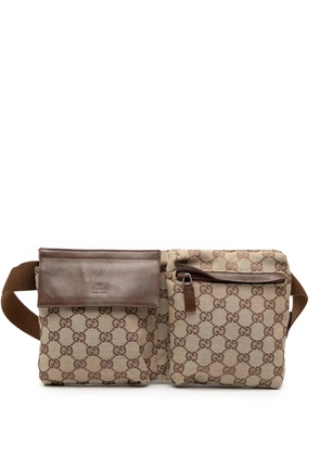 Gucci Pre-Owned 2000-2015 GG Canvas Double Pocket belt bag - Brown
