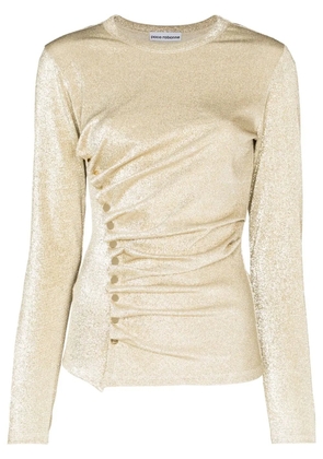 Rabanne asymmetric metallic T-shirt - Gold
