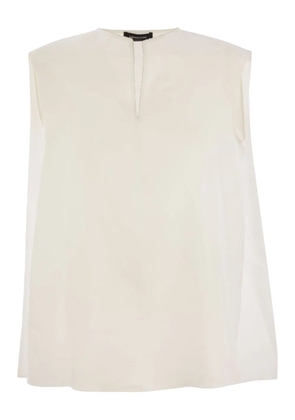 Fabiana Filippi metallic-trim linen top - White