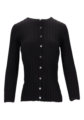 La-Rose ribbed button top - Black