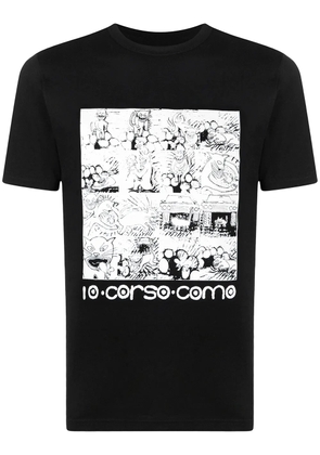 10 CORSO COMO graphic print short-sleeved T-shirt - Black