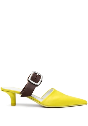 MM6 Maison Margiela Repurposed Belt 50mm leather mules - Yellow
