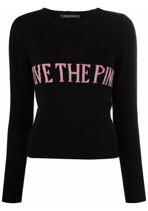 Alberta Ferretti intarsia-knit slogan jumper - Black
