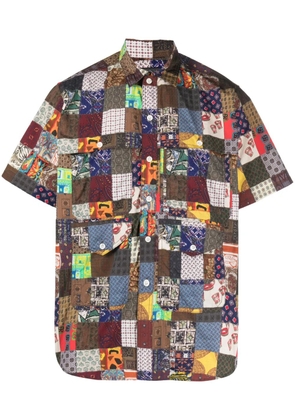 BEAMS PLUS Adventure patchwork-print shirt - Brown