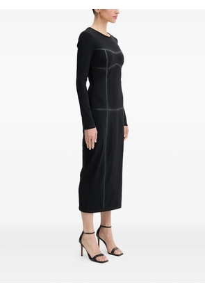 Patrizia Pepe long-sleeve midi dress - Black