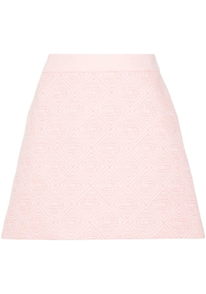 Casablanca logo-quilted mini skirt - Pink