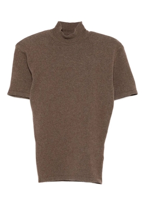 Jacquemus high-neck short-sleeve top - Brown