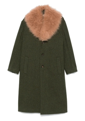 Bally shearling-collar coat - Green