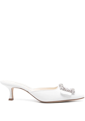 Manolo Blahnik 50mm Maysale mules - White