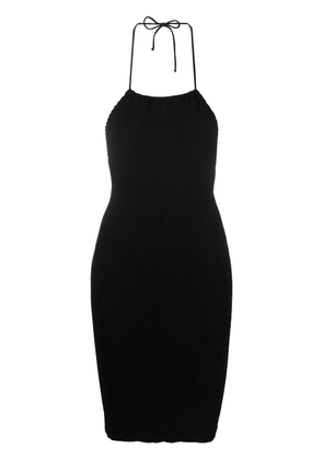 Bond-eye seersucker bodycon dress - Black