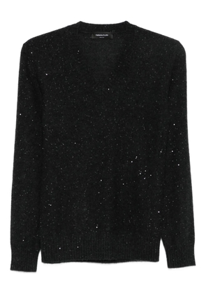 Fabiana Filippi sequin-embellished V-neck sweater - Grey