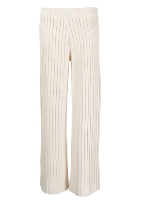 Fabiana Filippi rib-knit wide-leg trousers - White