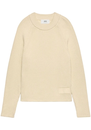 AMI Paris logo-patch sweater - Neutrals