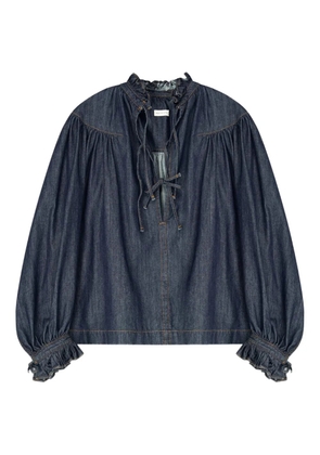 DRIES VAN NOTEN ruffled denim shirt - Blue